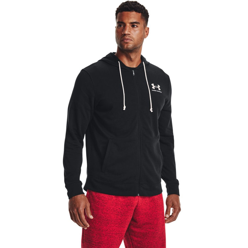 Moletom de Treino Masculino Under Armour Rival Terry Logo Hoodie Cinza