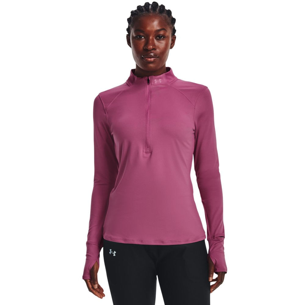 Camiseta de Corrida Feminina Under Armour Run Anywhere Rosa